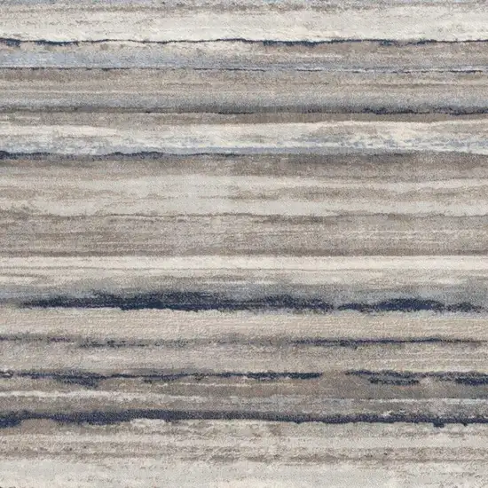 2' X 20' Blue And Beige Distressed Stripes Runner Rug Photo 4