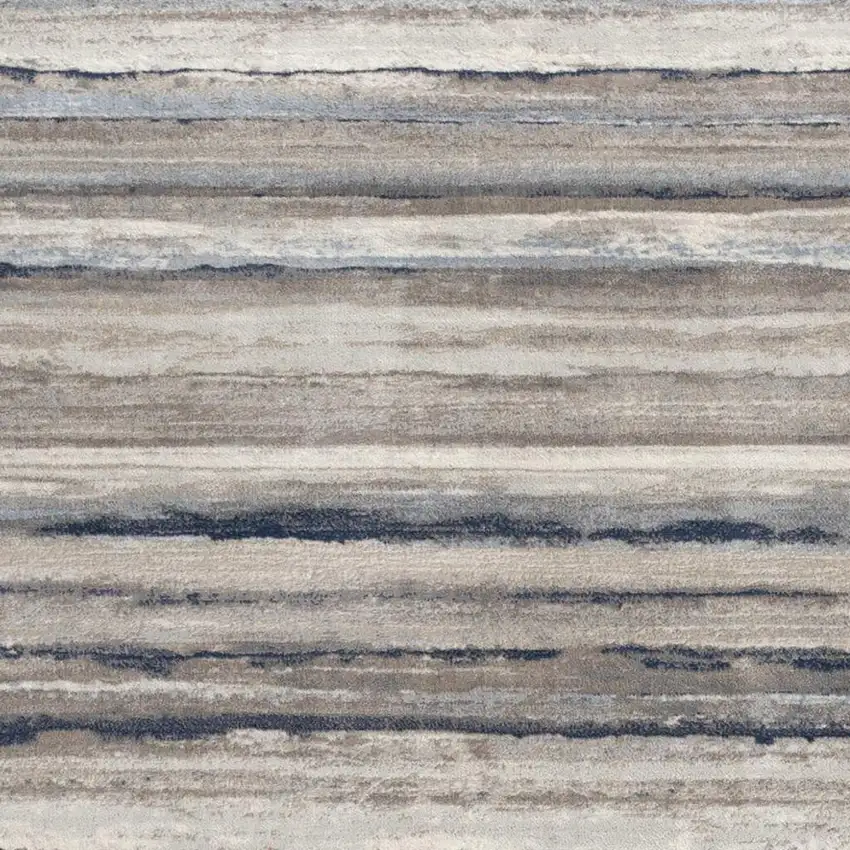 2' X 20' Blue And Beige Distressed Stripes Runner Rug Photo 4