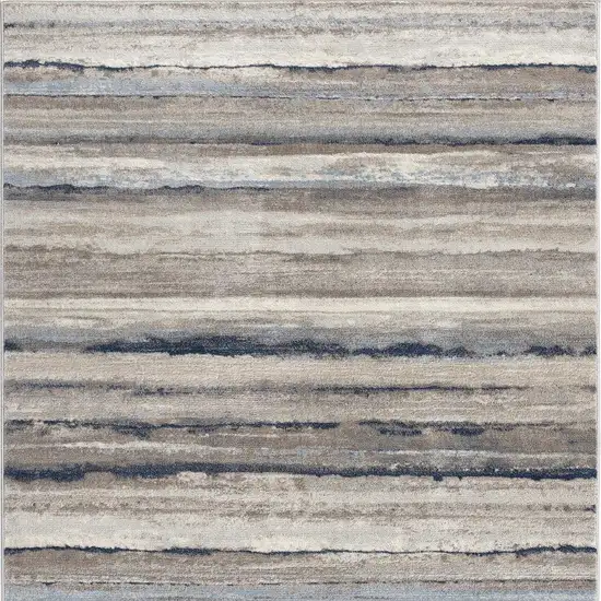 Blue And Beige Distressed Stripes Scatter Rug Photo 5