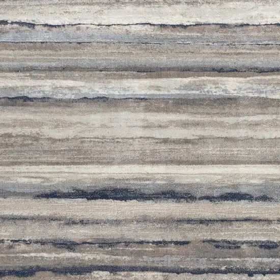 Blue And Beige Distressed Stripes Scatter Rug Photo 4