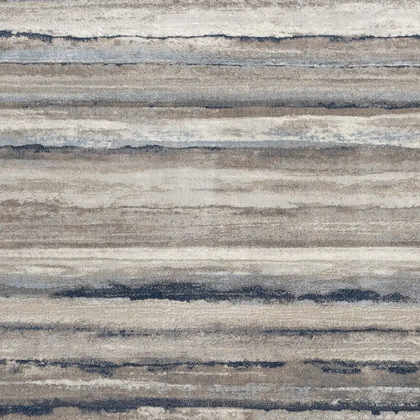 Blue And Beige Distressed Stripes Scatter Rug Photo 4