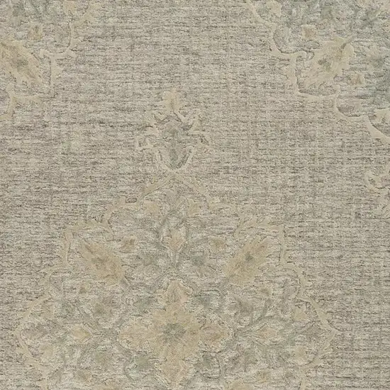 Blue Wool Floral Medallion Hand Tufted Area Rug Photo 3