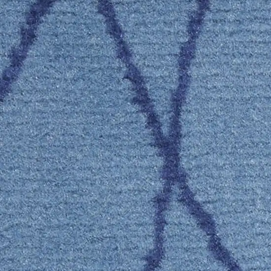 Blue and Beige Floral Power Loom Area Rug Photo 1