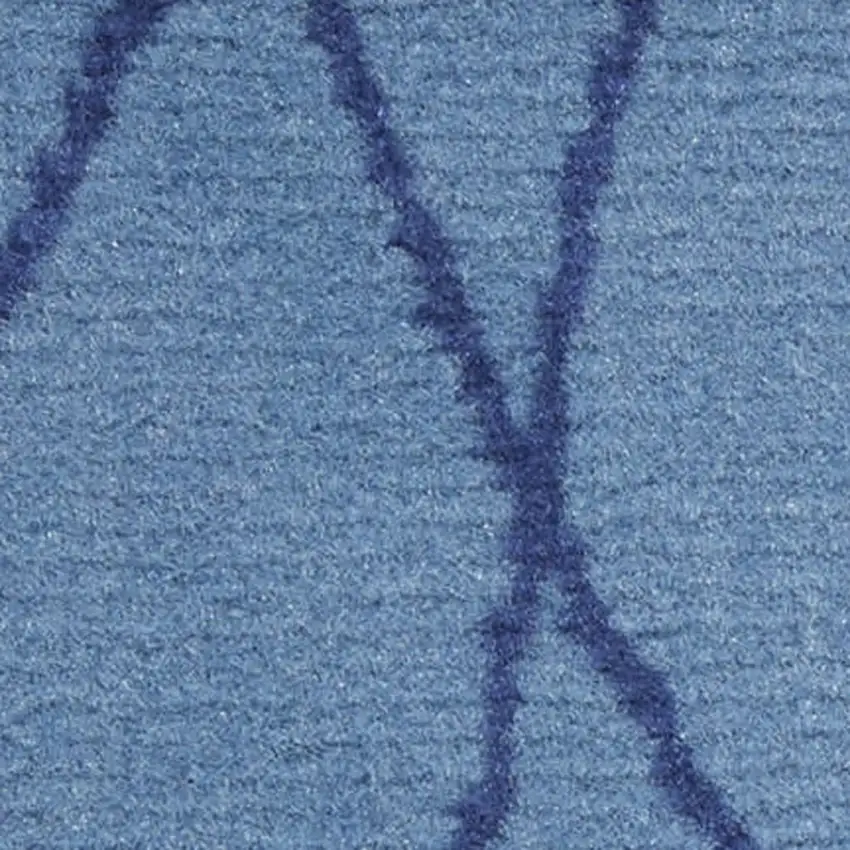 Blue and Beige Floral Power Loom Area Rug Photo 1