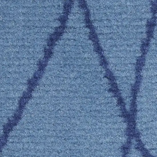 Blue and Beige Floral Power Loom Area Rug Photo 1