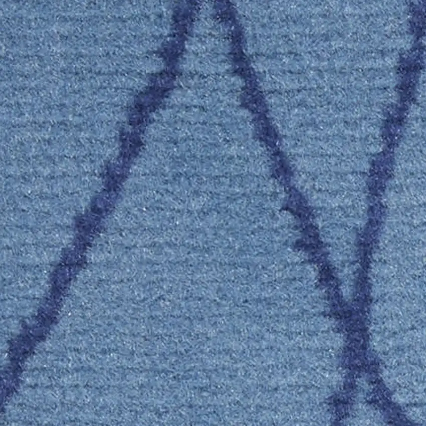 Blue and Beige Floral Power Loom Area Rug Photo 1