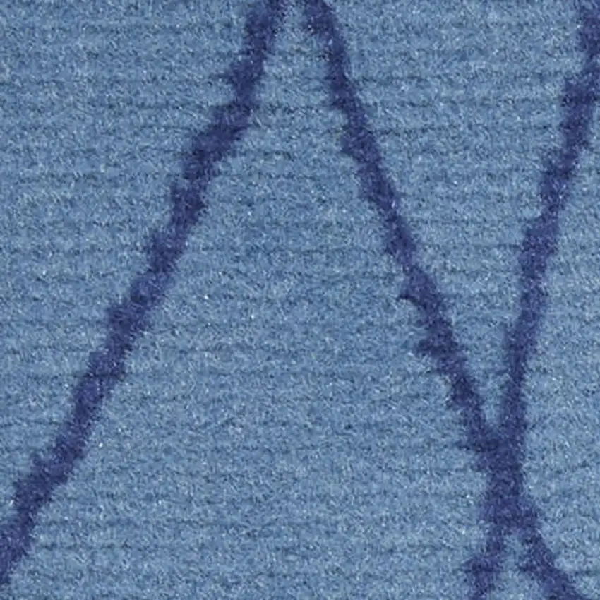 Blue and Beige Floral Power Loom Area Rug Photo 1