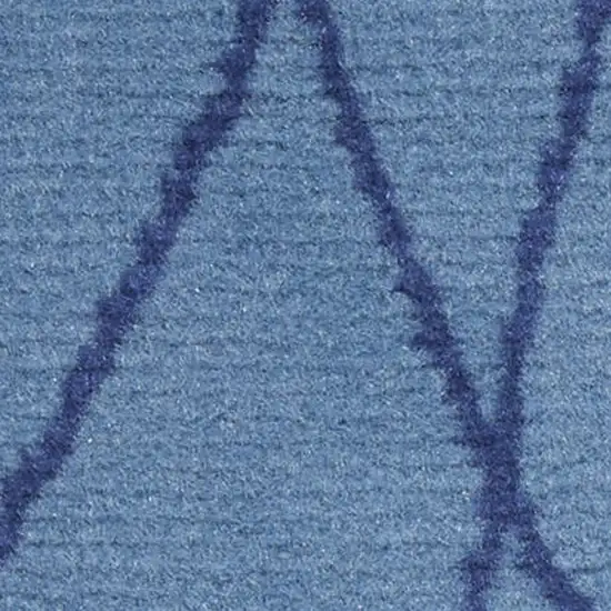 Blue and Beige Floral Power Loom Area Rug Photo 1