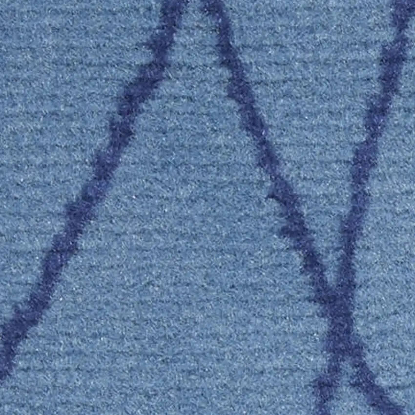 Blue and Beige Floral Power Loom Area Rug Photo 1