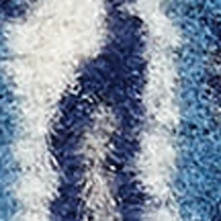 Blue and Beige Floral Power Loom Area Rug Photo 1