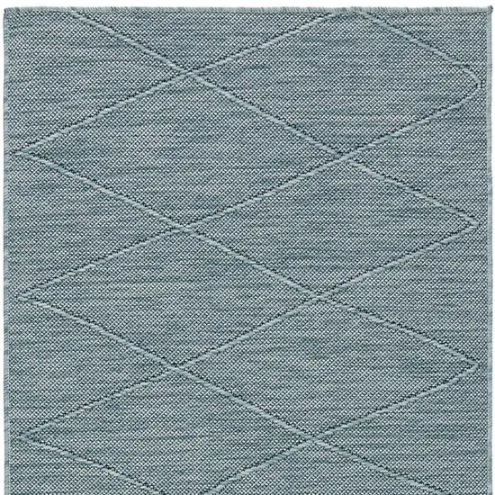 Blue and Beige Floral Power Loom Distressed Area Rug Photo 7