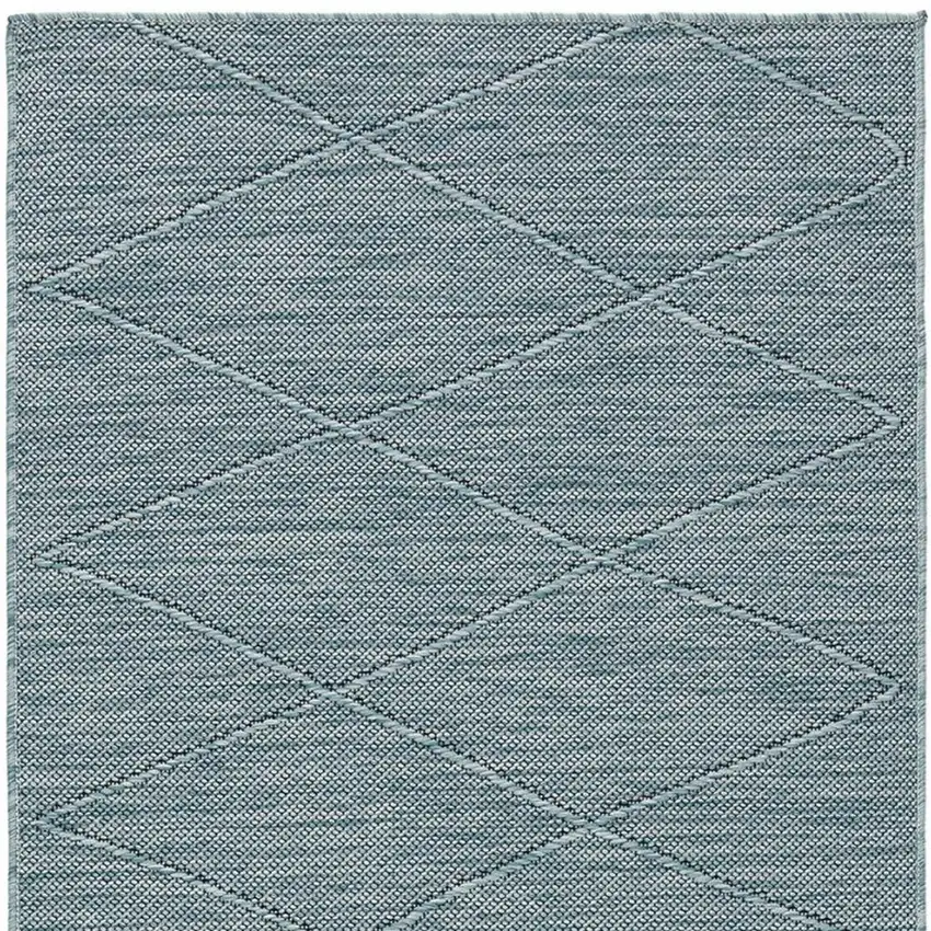 Blue and Beige Floral Power Loom Distressed Area Rug Photo 7
