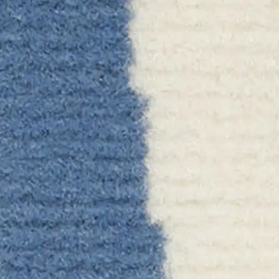 8' Blue And Beige Floral Runner Rug Photo 1