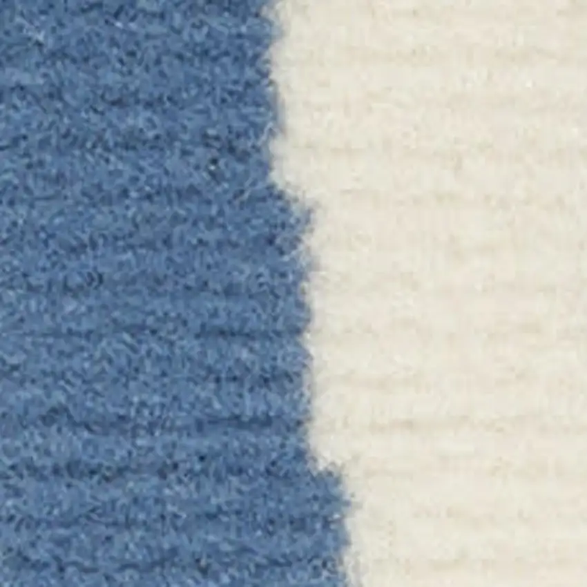 8' Blue And Beige Floral Runner Rug Photo 1