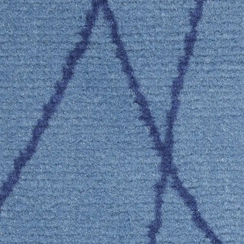 Blue and Beige Floral Vines Power Loom Area Rug Photo 1