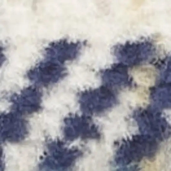 8' Blue And Beige Plaid Runner Rug Photo 1