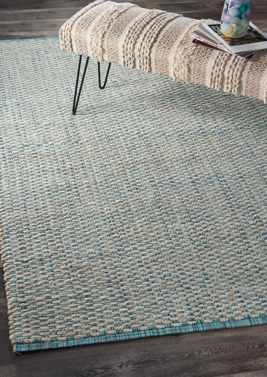 Blue and Beige Toned Area Rug Photo 7