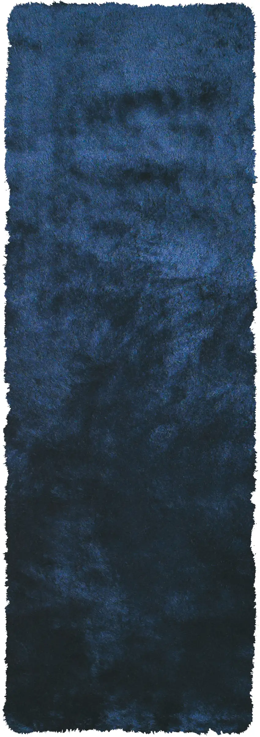Blue and Black Shag Hand Tufted Runner Rug Photo 2