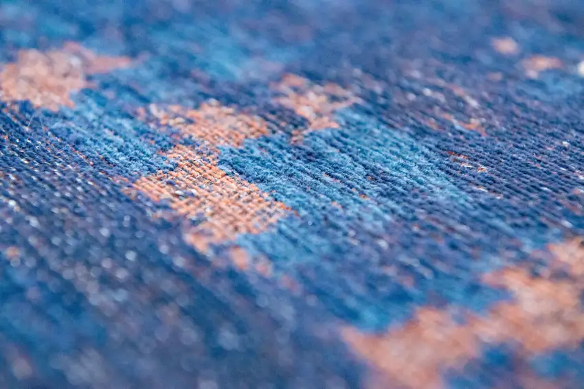 Blue and Brown Abstract Non Skid Area Rug Photo 8