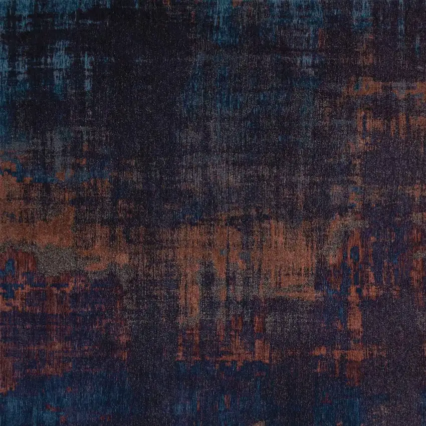 Blue and Brown Abstract Non Skid Area Rug Photo 5
