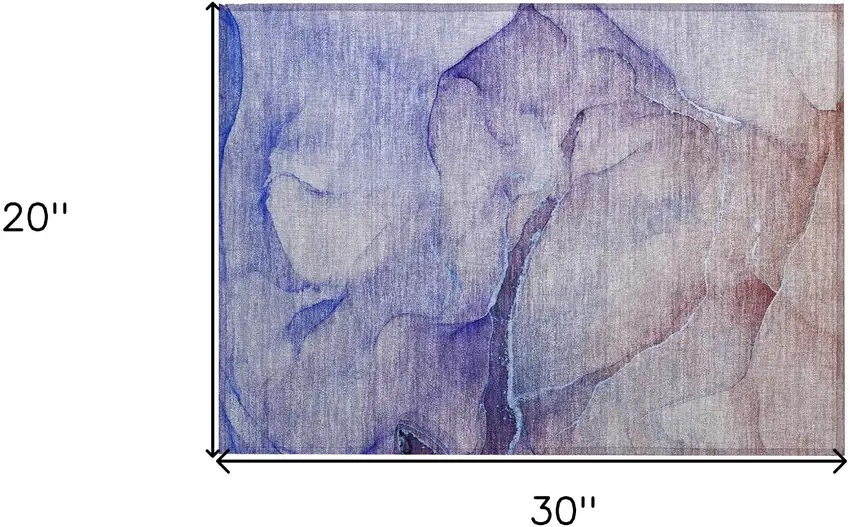 Blue and Brown Abstract Washable Non Skid Indoor Outdoor Area Rug Photo 3