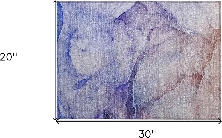 Blue and Brown Abstract Washable Non Skid Indoor Outdoor Area Rug Photo 3