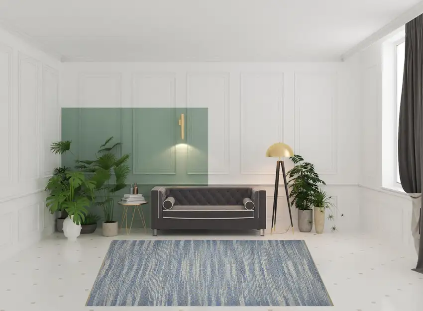 Blue and Brown Geometric Flatweave Handmade Area Rug Photo 2