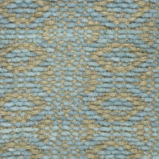 Light Blue And Tan Jute Geometric Flatweave Handmade Area Rug Photo 8