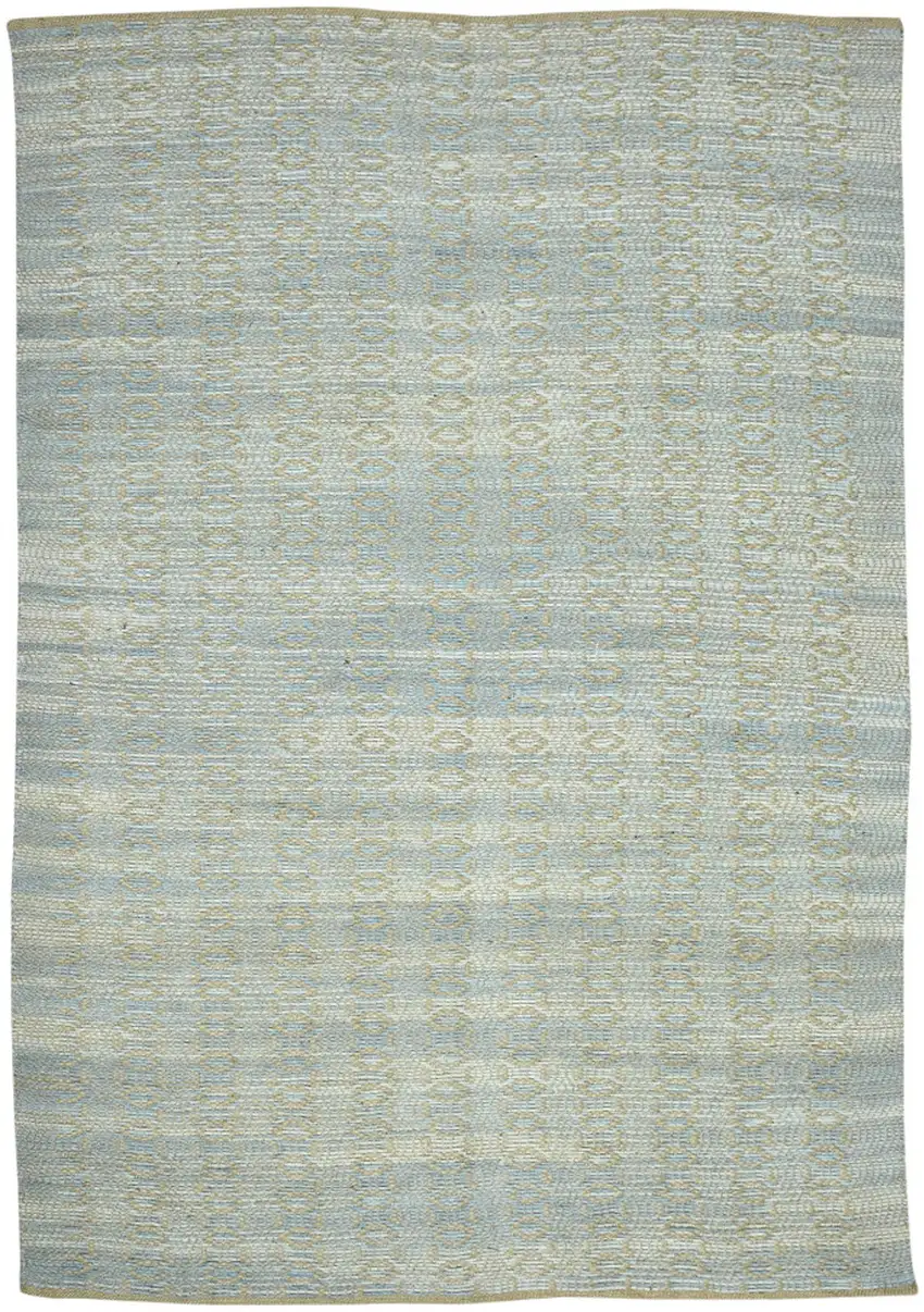 Light Blue And Tan Jute Geometric Flatweave Handmade Area Rug Photo 2