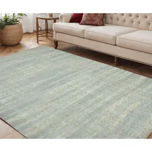 Photo of Blue and Brown Geometric Flatweave Handmade Area Rug