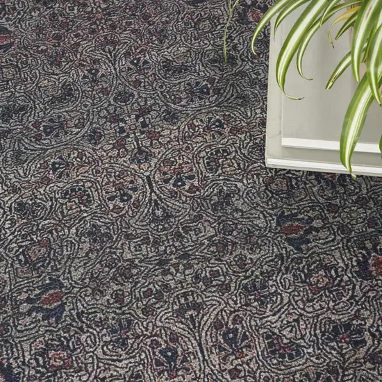 Blue and Brown Oriental Power Loom Distressed Washable Non Skid Area Rug Photo 9