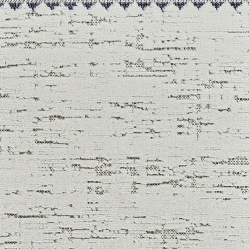 Blue and Cream Abstract Distressed Indoor Outdoor Area Rug Photo 8