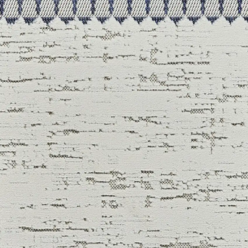 Blue and Cream Abstract Distressed Indoor Outdoor Area Rug Photo 9