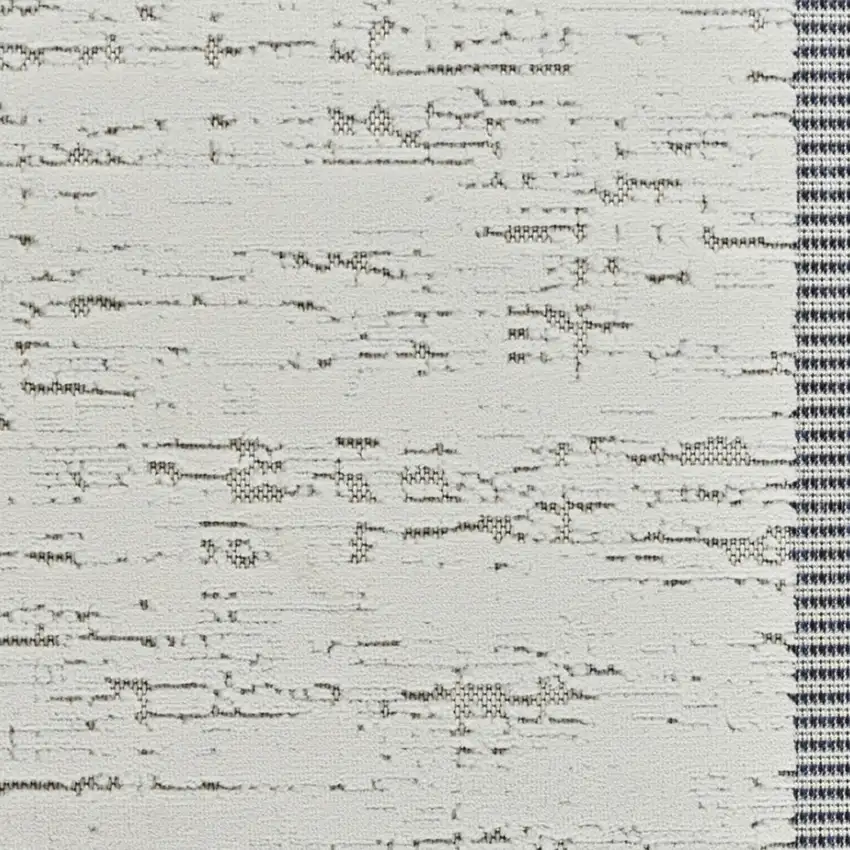 Blue and Cream Abstract Distressed Indoor Outdoor Area Rug Photo 5