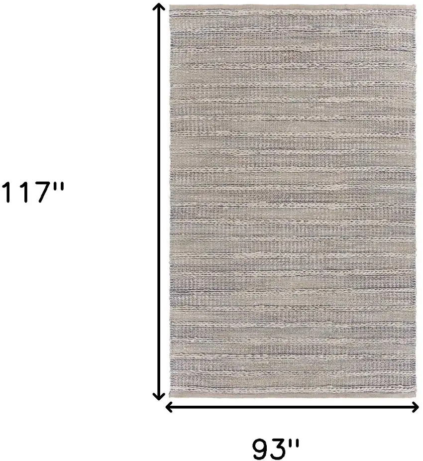 Blue and Cream Braided Jute Area Rug Photo 3