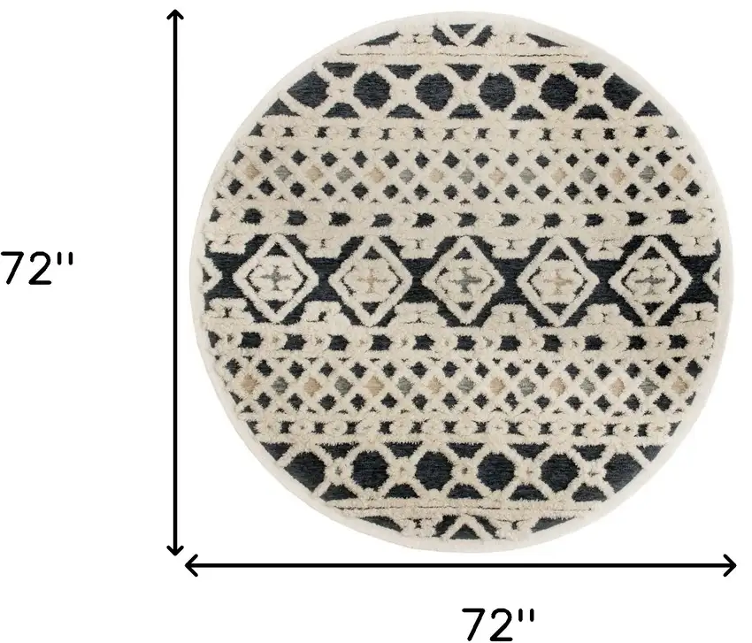 Blue and Cream Decorative Area Rug Photo 9