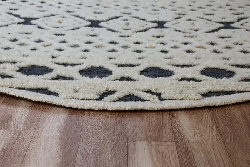 Blue and Cream Decorative Area Rug Photo 5