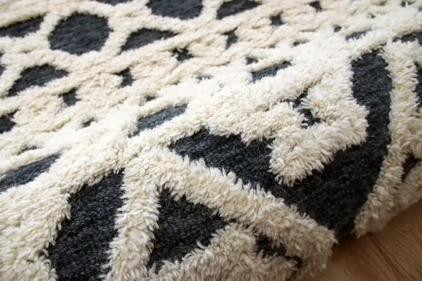 Blue and Cream Decorative Area Rug Photo 6