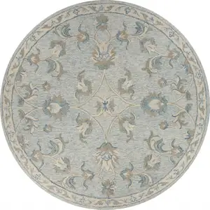 Photo of Blue and Cream Filigree Area Rug