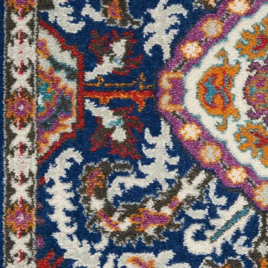 Blue And Ivory Oriental Area Rug Photo 1