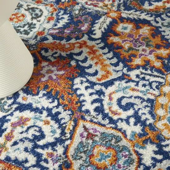 Blue And Ivory Oriental Area Rug Photo 8