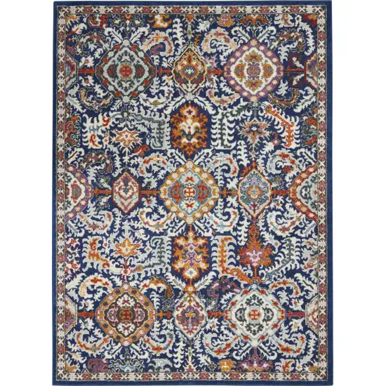 Blue And Ivory Oriental Area Rug Photo 9