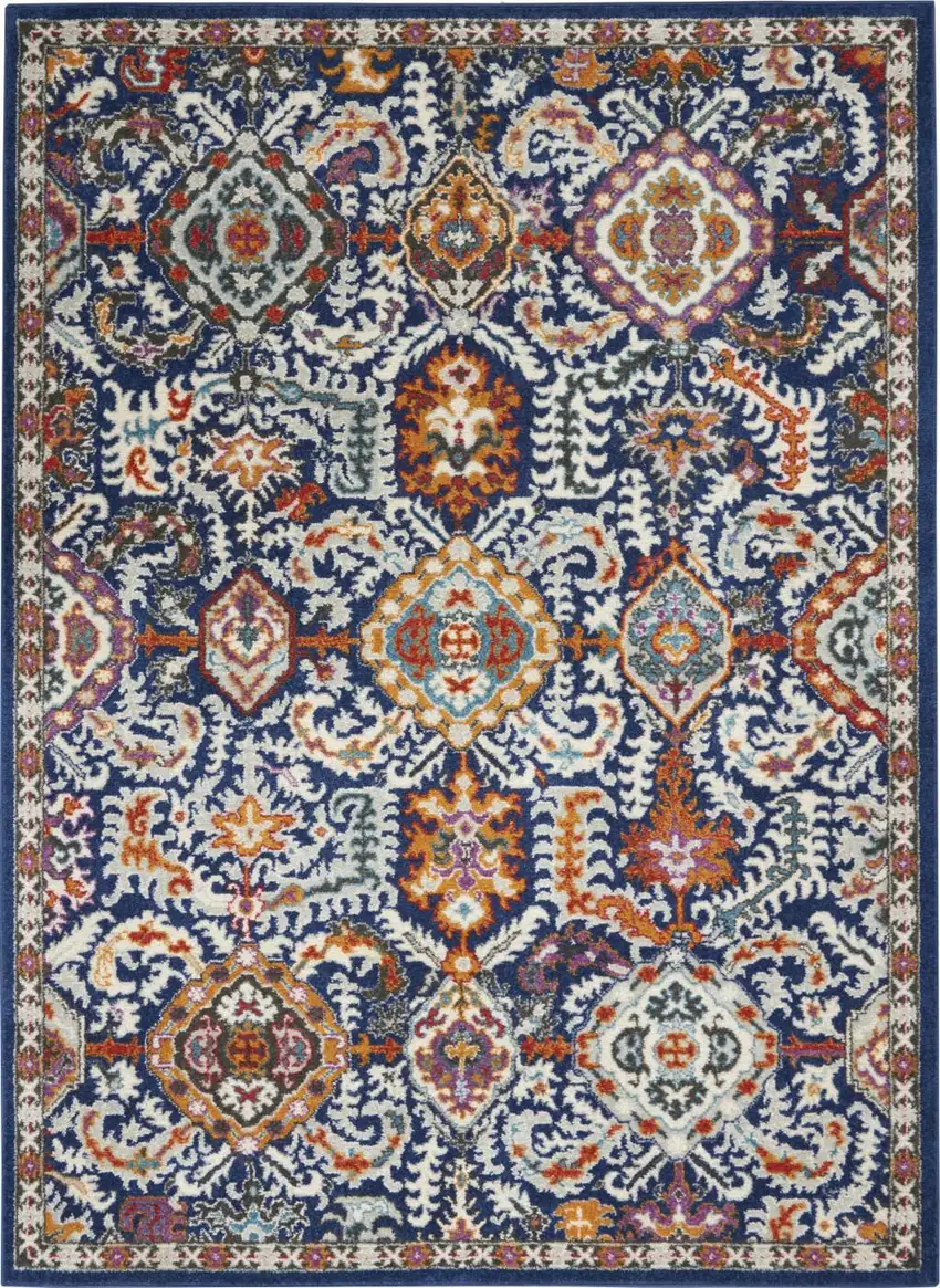 Blue And Ivory Oriental Area Rug Photo 9