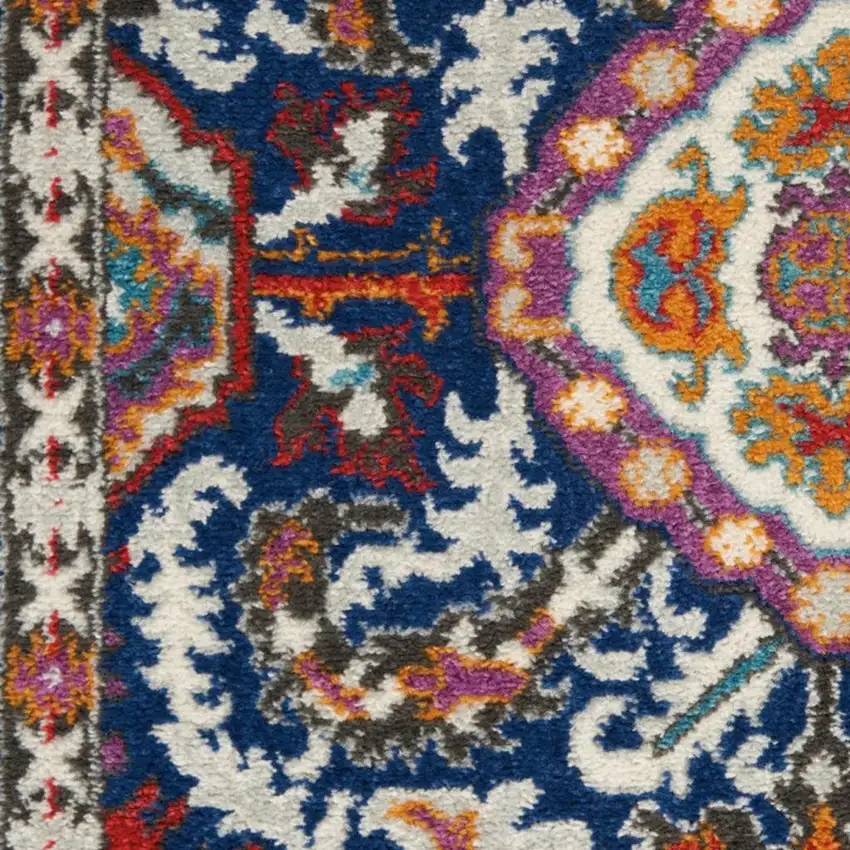 Blue And Ivory Oriental Area Rug Photo 1