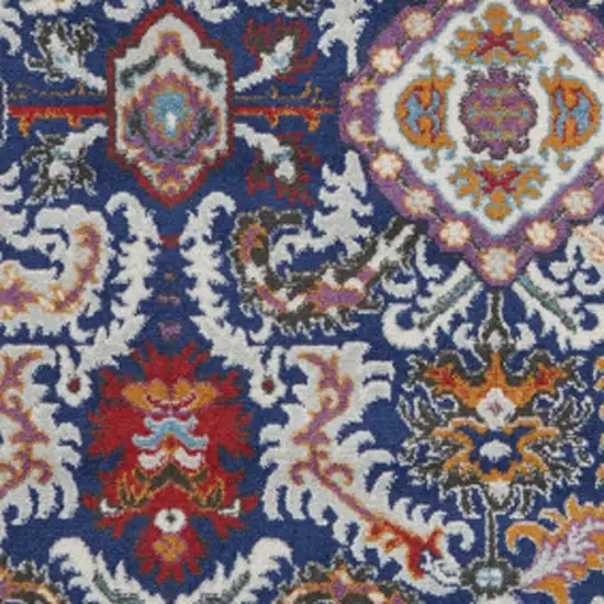 Blue And Ivory Oriental Area Rug Photo 7