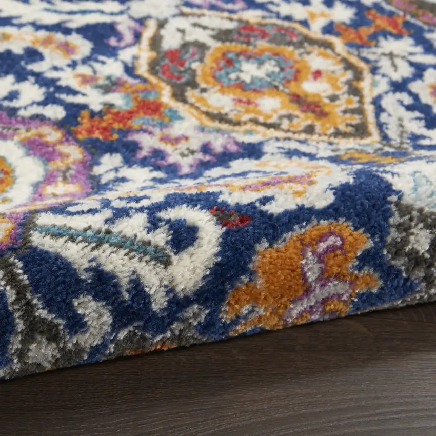 Blue And Ivory Oriental Area Rug Photo 7