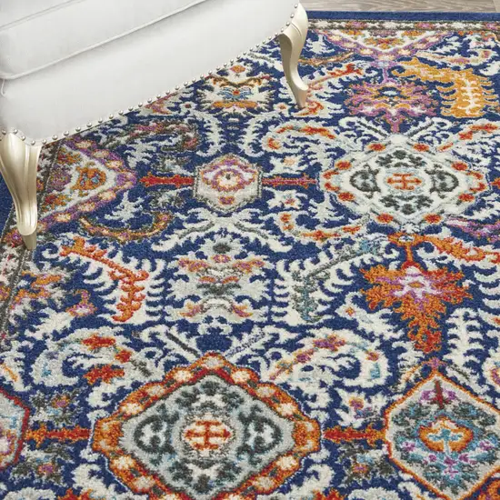 Blue And Ivory Oriental Area Rug Photo 6