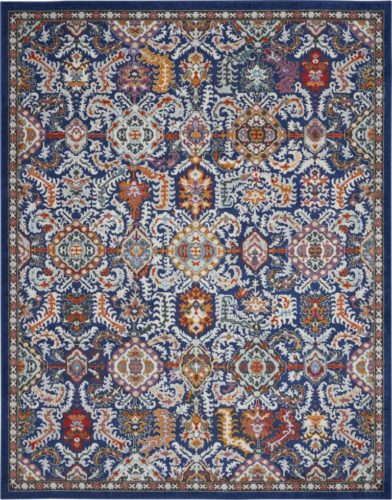 Blue and Gold Intricate Area Rug Photo 3