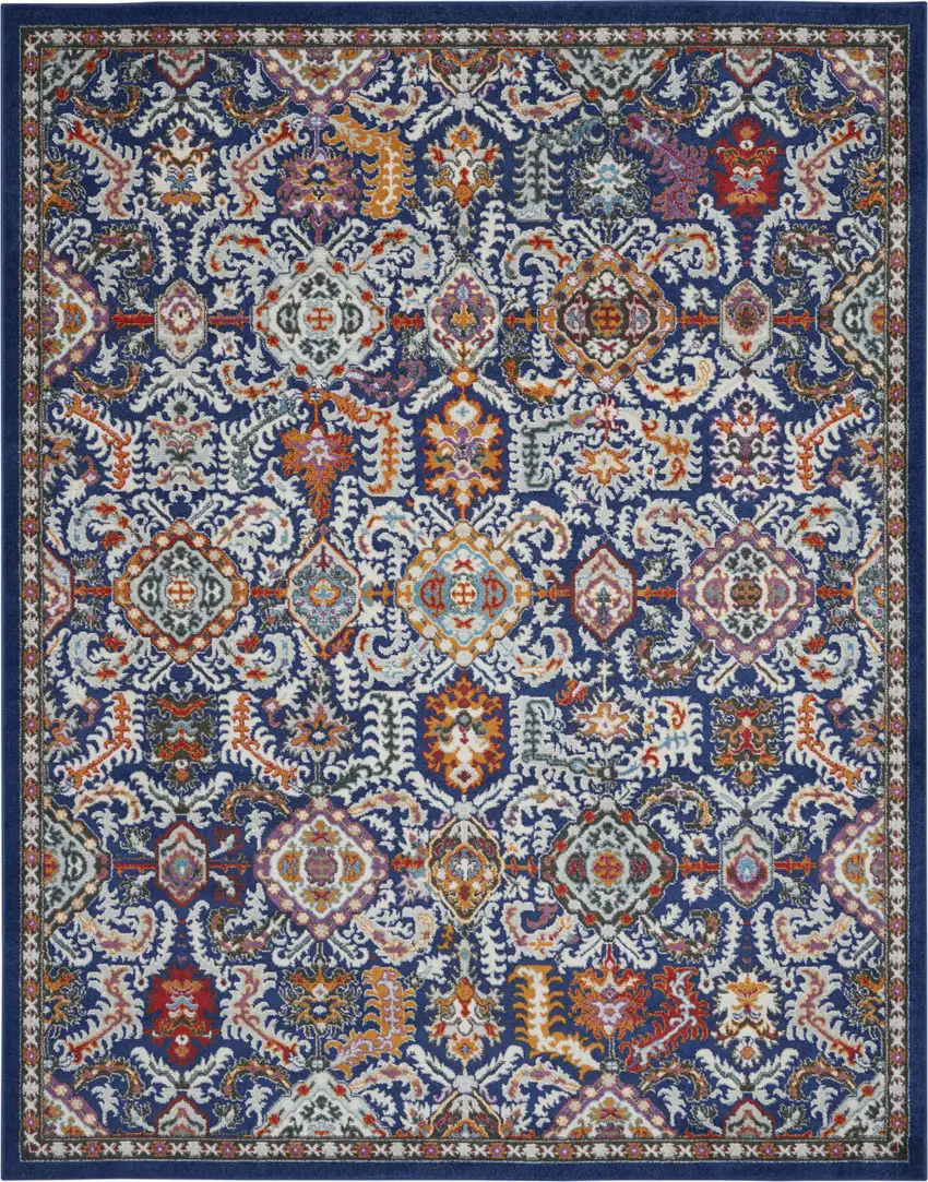 Blue And Ivory Oriental Area Rug Photo 1