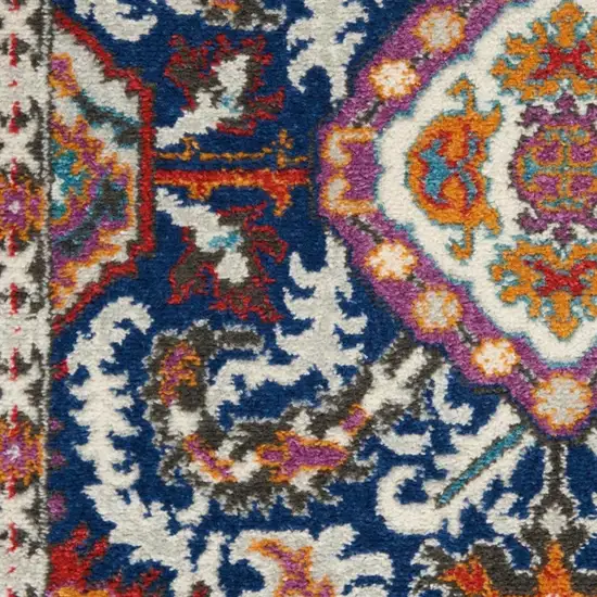 Blue And Ivory Oriental Area Rug Photo 1